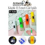 Küçük El Feneri Led Işıklı 15 Adet Anahtarlıklı Mini El Feneri İlk Yardım Feneri Deprem Feneri Karne Hediyesi