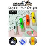 Küçük El Feneri Led Işıklı 4 Adet Anahtarlıklı Mini El Feneri İlk Yardım Feneri Deprem Feneri Karne Hediyesi