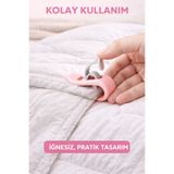 KÜÇÜK EW 10 Adet Iğnesiz Yorgan Çarşaf ve Perde Tutucu Sabitleyici Kaydırmaz Nevresim Örtü Düzenleyici Klips
