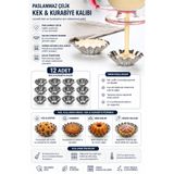 KÜÇÜK EW 12'li Metal Paslanmaz Kek Ve Kurabiye Kalıbı ( 12 Adet )