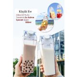 KÜÇÜK EW 500ml Mika Süt Bardağı Su Kahve Içecek Şişesi | Cam Değildir | Kahve Ve Sunum Bardağı -1 Adet