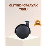 Küçük Hazine 4 cm Kilitsiz Mobilya Ayağı Tekli Kolay Dönen Masa ve Sehpa Ayağı - Çok Renkli