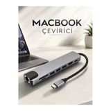 Küçük Hazine Çevirici Dönüştürücü Adaptör Macbook 3 In 1 Type-C To Hdmı Usb 3.0