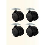 Küçük Hazine Kilitsiz Mobilya Tekerleği 6 cm 4 Adet Dayanıklı Tasarım - Çok Renkli