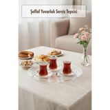 Küçük Hazine Şeffaf Yuvarlak Servis Tepsisi 33 cm
