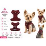 Küçük Irk Köpek Göğüs Tasması File Kumaş Reflektörlü Ayarlanabilir - Bordo Xs Beden