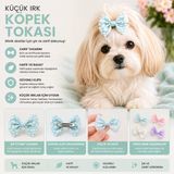 Küçük Irk Köpek Tokası Fiyonk İncili Klipsli - Mint Yeşili Puantiyeli