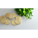 Küçük Işıklar Cam Kavanoz Kapağı 210CC Gold Renk Kavanoz Kapağı 63MM, Mama Yoğurt Kavanoz Kapağı - 30 Adet - 210 ml
