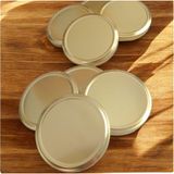 Küçük Işıklar Cam Kavanoz Kapağı 300CC Magnolia Kavanoz Kapağı, Paşabahçe Kavanoz Kapağı 1000CC - Gold - 30 Adet - 300 ml
