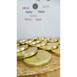 Küçük Işıklar Cam Kavanoz Kapağı 300CC Magnolia Kavanoz Kapağı, Paşabahçe Kavanoz Kapağı 1000CC - Gold - 330 ml - 10 Adet