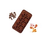 Küçük Kalıp 12 Göz Gingerbread Man ve Baston Şeker Temalı Silikon Kek Kurabiye Buz Çikolata vb. Kalıbı (1 ADET) PRS278