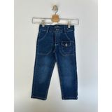 Küçük Kargo Cepli Erkek Çocuk Kot Pantolon/jeans - 7 - 8 Yaş - Lacivert