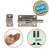 Kucuk Mavzer Surgu Surgulu Dolap Surgusu Kilit Saten 25X40 Mm Kapi Pencere Emniyet Kilidi Metal