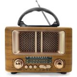 Küçük Mini Boy Retro Ahşap Tasarım Bluetooth Hoparlörlü Radyo – Fm/am Destekli, Şarjlı V