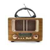 Küçük Mini Boy Retro Ahşap Tasarım Bluetooth Hoparlörlü Radyo – FM/AM Destekli, Şarjlı ve Taşınabilir Radyo NS-8108 (4604)