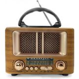 Küçük Mini Boy Retro Ahşap Tasarım Bluetooth Hoparlörlü Radyo – Fm/am Destekli, Şarjlı ve Taşınabilir Radyo NS-8108 (4887) - Renkli