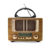 Küçük Mini Boy Retro Ahşap Tasarım Bluetooth Hoparlörlü Radyo – Fm/am Destekli, Şarjlı ve Taşınabilir Radyo NS-8108 (5224)