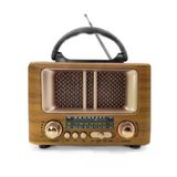 Küçük Mini Boy Retro Ahşap Tasarım Bluetooth Hoparlörlü Radyo - Fm/am Destekli, Şarjlı ve Taşınabilir Radyo NS-8108 BX40