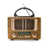 Küçük Mini Boy Retro Ahşap Tasarım Bluetooth Hoparlörlü Radyo – Fm/Am Destekli, Şarjlı Ve Taşınabilir Radyo Ns-8108 Go53/00377