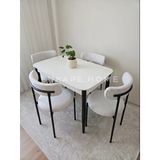 Küçük Nero Masa & Elisa Sandalye - 70X110 Cm Sabit Mdf Masa - Mutfak, Antre, Balkon, Ofis