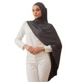 Küçük Pratik Premium Jersey Şal | Gençler ve Küçük Yüzler İçin Özel Boyut – Esnek ve Yumuşak (Koyu Gri)