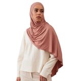 Küçük Pratik Premium Jersey Şal | Gençler ve Küçük Yüzler İçin Özel Boyut – Esnek ve Yumuşak (Terrakota)