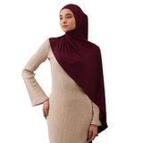 Küçük Pratik Premium Jersey Şal | Gençler ve Küçük Yüzler İçin Özel Boyut – Esnek ve Yumuşak (Vişne Çürüğü)