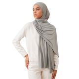 Küçük Premium Jersey Şal | Gençler ve Küçük Yüzler İçin Esnek ve Yumuşak Şal (Gri Yeşil)