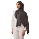 Küçük Premium Jersey Şal | Gençler ve Küçük Yüzler İçin Esnek ve Yumuşak Şal (Koyu Gri)