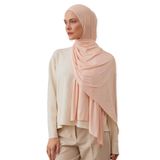 Küçük Premium Jersey Şal | Gençler ve Küçük Yüzler İçin Esnek ve Yumuşak Şal (Krem Pembe)