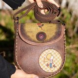 Küçük Prens Figürlü Çapraz Örgülü Kol Çantası Etnik Bohem Style - Kahverengi