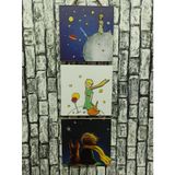 Küçük Prens Kabartmalı Baskılı 3'lü Tablo The Little Prince