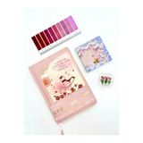 Küçük Prens Temalı Journal Seti Pembe Renk Defter/Postit/Bordo İndeks/Pembe Lale Klips