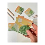 Küçük Prens Temalı Yeşil Gezegen ve Gün Batımı Desenli Postit/Post-it/Yapışkanlı Not Kağıdı/Sticky