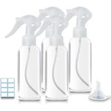 Küçük Sprey Şişeleri, Saç Spreyi Şişesi 3.5 Oz/100 Ml Şeffaf Plastik İnce Sis Seyahat Boyu Boş Şişe Seti Uçucu Yağlar Için Doldurulabilir Yeniden Kullanılabilir Sıvı Kap Su Fışkırtma