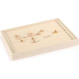 Küçük Süet Sosisli Krem Renk Yüzük Tabla Standı (Aydındecor) - 02 - Gri - Seçenek 1