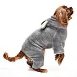 Küçük ve Orta Irk Köpek Pijama Polar Tulum - Yumbo Gri - Köpek Kıyafeti