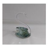 Küçük Yeşil Kuğu Kristal Cam El Yapımı 8x9cm Tekli Biblo