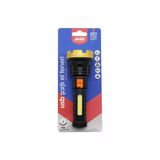 Küçük=15Cm 2İn1= Osl Led - Cob Led Usb Şarjli El Feneri 3-Kademe Işik - Flaşör Gösterge (5047)