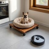 Kuçuletto - Köpek Yatağı Bazası – Masif Teak - Yerden Yüksek Hijyenik Palet - 45x45 cm tekerlekli - Ahşap