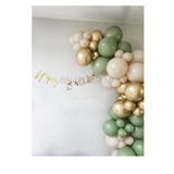 Küf Yeşili-Ten-Krom Gold Renk Balon Zinciri 100 Adet+5 mt balon zinciri