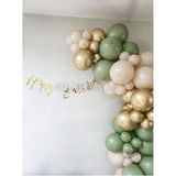 Küf Yeşili-Ten-Krom Gold Renk Balon Zinciri 50 Adet+5 mt balon zinciri