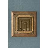 KUFİ YAZI LAİLAHEİLLALLAH -AHŞAP Çerçeveli Taş Tablo-Wall Decor- Oscar Stone Decor 28X28 CM