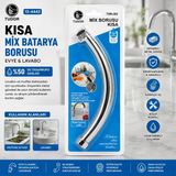 Kuğu Evye - Lavabo Kisa Mix Batarya Borusu Krom Kaplama - Vakumlu - Süzgeçli Uç (5047)