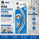 Kuğu Evye - Lavabo Kısa Mix Batarya Borusu Krom Kaplama - Vakumlu - Süzgeçli Uç (5570)