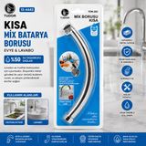 Kuğu Evye - Lavabo Kisa Mix Batarya Borusu Krom Kaplama - Vakumlu - Süzgeçli Uç (5637)