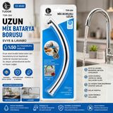 Kuğu Evye - Lavabo Uzun Mix Batarya Borusu Krom Kaplama - Vakumlu - Süzgeçli Uç (5224)