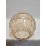 Kuğulu Avize. Avize Camı, Yuvarlak, Bal Renkli, Çatlatılmış Desenli, (E.27).Açık ağızlı.Normal ampule göre. - Bal Cam