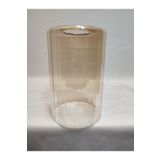 KUĞULU Avize Camı. Silindir, Bal Renkli, Kendinden Çizgili, (E.27).çapı:10.00cm-h:15.00cm.