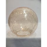 Kuğulu Avize Glob Avize Camı Bal Renkli Çatlatılmış Desenli (Çap: 15.00cm- Duy Yuvası: 7.00cm) - Bal Rengi